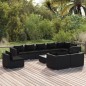 vidaXL Set Divani da Giardino 10 pz con Cuscini in Polyrattan Nero vidaXL Set Divani da Giardino 10 pz con Cuscini in Polyrattan Nero