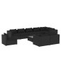 vidaXL Set Divani da Giardino 10 pz con Cuscini in Polyrattan Nero vidaXL Set Divani da Giardino 10 pz con Cuscini in Polyrattan Nero