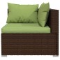 Set Divani da Giardino 7 pz con Cuscini in Polyrattan Marrone Set Divani da Giardino 7 pz con Cuscini in Polyrattan Marrone