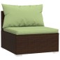 Set Divani da Giardino 7 pz con Cuscini in Polyrattan Marrone Set Divani da Giardino 7 pz con Cuscini in Polyrattan Marrone