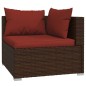 Set Divani da Giardino 12 pz con Cuscini in Polyrattan Marrone Set Divani da Giardino 12 pz con Cuscini in Polyrattan Marrone