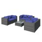 Set Divani da Giardino 7 pz con Cuscini in Polyrattan Grigio Set Divani da Giardino 7 pz con Cuscini in Polyrattan Grigio