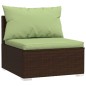 Set Divani da Giardino 10 pz con Cuscini in Polyrattan Marrone Set Divani da Giardino 10 pz con Cuscini in Polyrattan Marrone