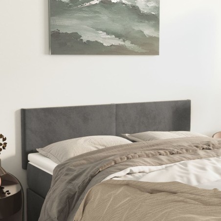 vidaXL Testiere 2 pz Grigio Scuro 72x5x78/88 cm in Velluto