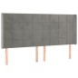 Testiera ad Orecchio Grigio Chiaro 183x16x118/128 cm in Velluto Testiera ad Orecchio Grigio Chiaro 183x16x118/128 cm in Velluto