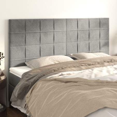vidaXL Testiera 4 pz Grigio Chiaro 90x5x78/88 cm in Velluto