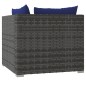 Set Divani da Giardino 12 pz con Cuscini in Polyrattan Grigio Set Divani da Giardino 12 pz con Cuscini in Polyrattan Grigio