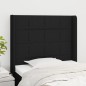 Testiera ad Orecchio Nera 93x16x118/128 cm in Tessuto Testiera ad Orecchio Nera 93x16x118/128 cm in Tessuto