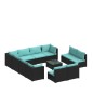 Set Divani da Giardino 12 pz con Cuscini in Polyrattan Nero Set Divani da Giardino 12 pz con Cuscini in Polyrattan Nero