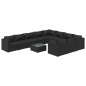 Set Divani da Giardino 11 pz con Cuscini in Polyrattan Nero Set Divani da Giardino 11 pz con Cuscini in Polyrattan Nero