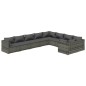 Set Divani da Giardino 9 pz con Cuscini in Polyrattan Grigio Set Divani da Giardino 9 pz con Cuscini in Polyrattan Grigio