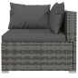 Set Divani da Giardino 9 pz con Cuscini in Polyrattan Grigio Set Divani da Giardino 9 pz con Cuscini in Polyrattan Grigio
