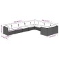 Set Divani da Giardino 9 pz con Cuscini in Polyrattan Grigio Set Divani da Giardino 9 pz con Cuscini in Polyrattan Grigio