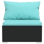 Set Divani da Giardino 10 pz con Cuscini in Polyrattan Nero Set Divani da Giardino 10 pz con Cuscini in Polyrattan Nero