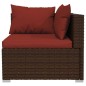 Set Divani da Giardino 9 pz con Cuscini in Polyrattan Marrone Set Divani da Giardino 9 pz con Cuscini in Polyrattan Marrone
