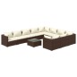 Set Divani da Giardino 11 pz con Cuscini in Polyrattan Marrone Set Divani da Giardino 11 pz con Cuscini in Polyrattan Marrone