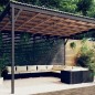 Set Divani da Giardino 10 pz con Cuscini in Polyrattan Nero Set Divani da Giardino 10 pz con Cuscini in Polyrattan Nero