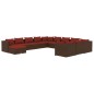 Set Divani da Giardino 12 pz con Cuscini in Polyrattan Marrone Set Divani da Giardino 12 pz con Cuscini in Polyrattan Marrone