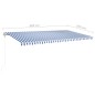 Tenda da Sole Retrattile Manuale con LED 6x3,5 m Blu e Bianca Tenda da Sole Retrattile Manuale con LED 6x3,5 m Blu e Bianca
