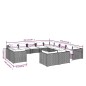Set Divani da Giardino 13 pz con Cuscini in Polyrattan Marrone Set Divani da Giardino 13 pz con Cuscini in Polyrattan Marrone