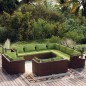 Set Divani da Giardino 11 pz con Cuscini in Polyrattan Marrone Set Divani da Giardino 11 pz con Cuscini in Polyrattan Marrone