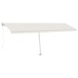 Tenda da Sole Retrattile Manuale con LED 600x350 cm Crema Tenda da Sole Retrattile Manuale con LED 600x350 cm Crema