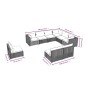 Set Divani da Giardino 9 pz con Cuscini in Polyrattan Nero Set Divani da Giardino 9 pz con Cuscini in Polyrattan Nero