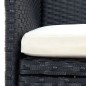 Set da Pranzo per Giardino 7 pz con Cuscini Nero Set da Pranzo per Giardino 7 pz con Cuscini Nero