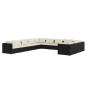 Set Divani da Giardino 11 pz con Cuscini in Polyrattan Nero Set Divani da Giardino 11 pz con Cuscini in Polyrattan Nero