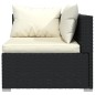 Set Divani da Giardino 11 pz con Cuscini in Polyrattan Nero Set Divani da Giardino 11 pz con Cuscini in Polyrattan Nero