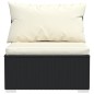 Set Divani da Giardino 11 pz con Cuscini in Polyrattan Nero Set Divani da Giardino 11 pz con Cuscini in Polyrattan Nero