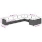 Set Divani da Giardino 9 pz con Cuscini in Polyrattan Nero Set Divani da Giardino 9 pz con Cuscini in Polyrattan Nero