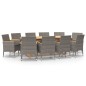 Set da Pranzo per Giardino 11 pz con Cuscini Grigio Set da Pranzo per Giardino 11 pz con Cuscini Grigio