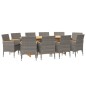 Set da Pranzo per Giardino 11 pz con Cuscini Grigio Set da Pranzo per Giardino 11 pz con Cuscini Grigio