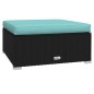 Set Divani da Giardino 11 pz con Cuscini in Polyrattan Nero Set Divani da Giardino 11 pz con Cuscini in Polyrattan Nero