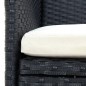 Set da Pranzo per Giardino 7 pz con Cuscini Nero Set da Pranzo per Giardino 7 pz con Cuscini Nero