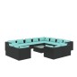 Set Divani da Giardino 13 pz con Cuscini in Polyrattan Nero Set Divani da Giardino 13 pz con Cuscini in Polyrattan Nero
