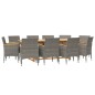 Set da Pranzo per Giardino 11 pz con Cuscini Grigio Set da Pranzo per Giardino 11 pz con Cuscini Grigio