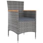 Set da Pranzo per Giardino 11 pz con Cuscini Grigio Set da Pranzo per Giardino 11 pz con Cuscini Grigio