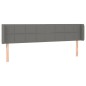 Testiera ad Orecchio Grigio Scuro 203x16x78/88 cm in Tessuto