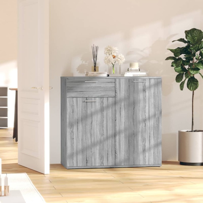 Credenza Grigio Sonoma 80x36x75 cm in Legno Multistrato Credenza Grigio Sonoma 80x36x75 cm in Legno Multistrato