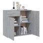 Credenza Grigio Sonoma 80x36x75 cm in Legno Multistrato Credenza Grigio Sonoma 80x36x75 cm in Legno Multistrato