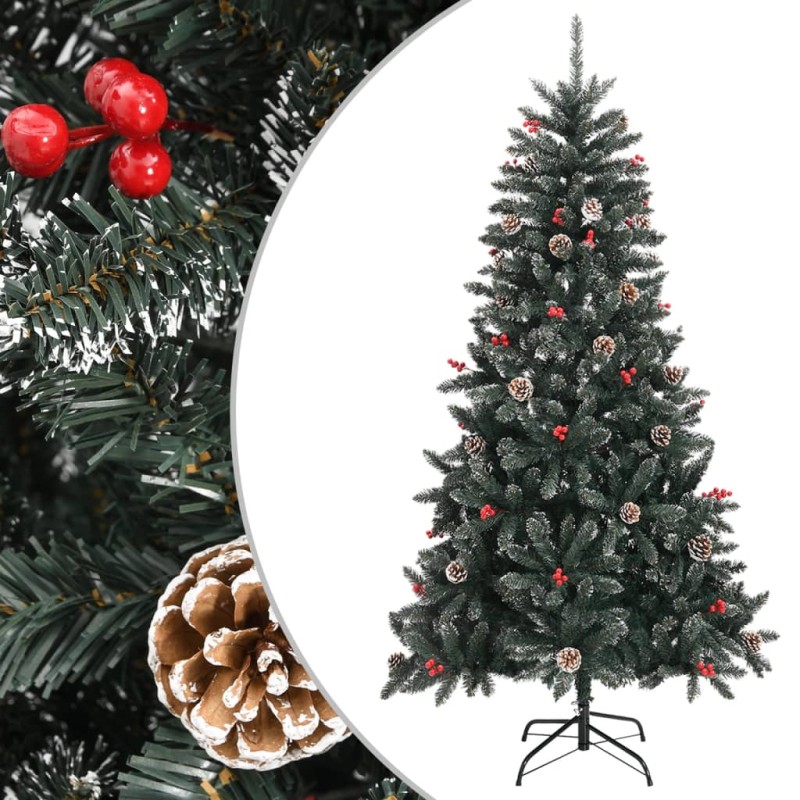 Albero di Natale Artificiale con Base Verde 180 cm PVC Albero di Natale Artificiale con Base Verde 180 cm PVC