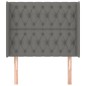 Testiera ad Orecchio Grigio Scuro 93x16x118/128 cm in Tessuto