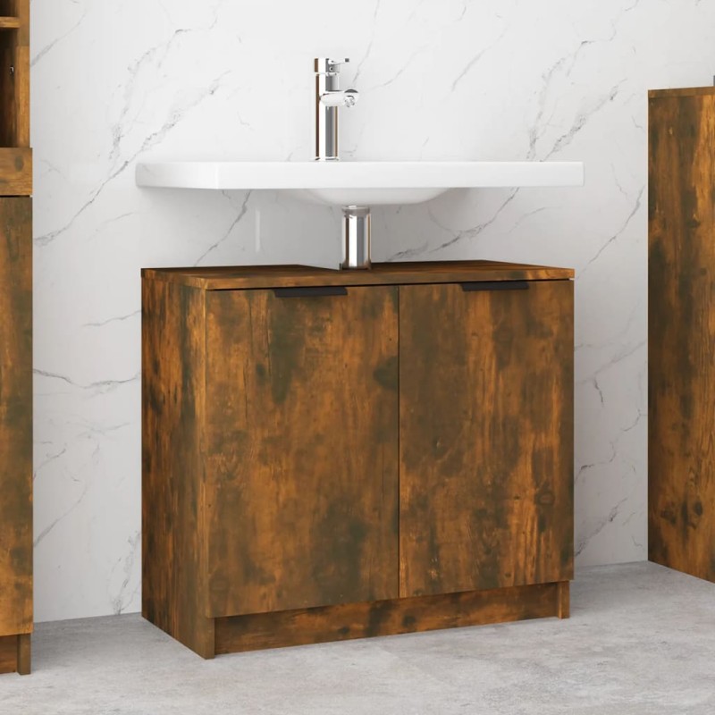 Armadietto Bagno Rovere Fumo 64,5x33,5x59 cm Legno Multistrato Armadietto Bagno Rovere Fumo 64,5x33,5x59 cm Legno Multistrato
