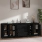 vidaXL Credenza Nera 230x35x80 cm in Legno Massello di Pino vidaXL Credenza Nera 230x35x80 cm in Legno Massello di Pino