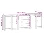 vidaXL Credenza Nera 230x35x80 cm in Legno Massello di Pino vidaXL Credenza Nera 230x35x80 cm in Legno Massello di Pino