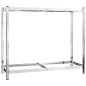 Portapneumatici a 2 Livelli Argento 110x40x110 cm in Acciaio Portapneumatici a 2 Livelli Argento 110x40x110 cm in Acciaio