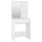 Set Tavolo da Toeletta Bianco con LED in Legno Multistrato Set Tavolo da Toeletta Bianco con LED in Legno Multistrato