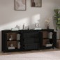 Credenza Nera 210x35x80 cm in Legno Massello di Pino Credenza Nera 210x35x80 cm in Legno Massello di Pino